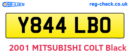 Y844LBO are the vehicle registration plates.
