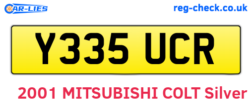 Y335UCR are the vehicle registration plates.