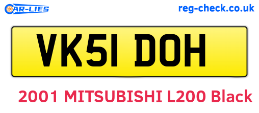 VK51DOH are the vehicle registration plates.