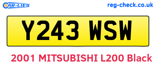 Y243WSW are the vehicle registration plates.