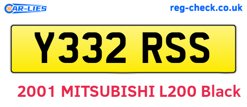 Y332RSS are the vehicle registration plates.