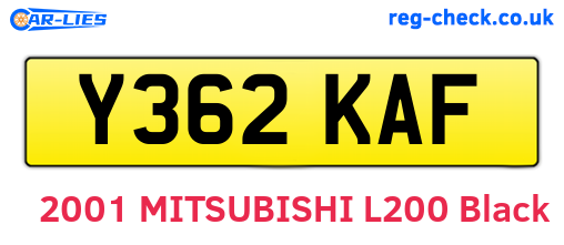 Y362KAF are the vehicle registration plates.