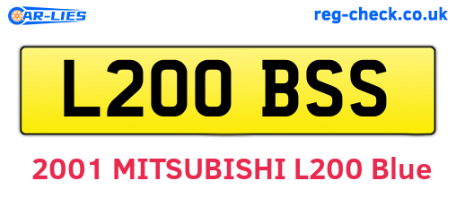 L200BSS are the vehicle registration plates.