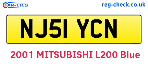 NJ51YCN are the vehicle registration plates.
