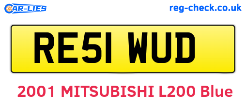 RE51WUD are the vehicle registration plates.