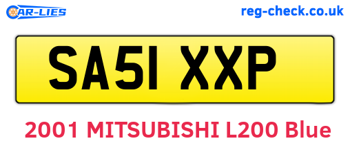 SA51XXP are the vehicle registration plates.
