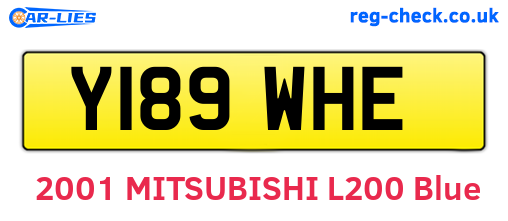 Y189WHE are the vehicle registration plates.