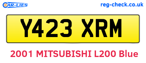 Y423XRM are the vehicle registration plates.