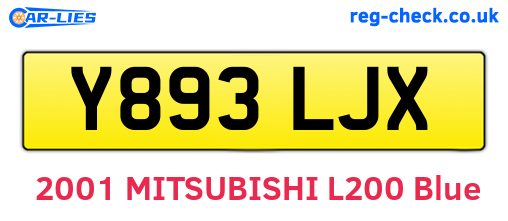 Y893LJX are the vehicle registration plates.
