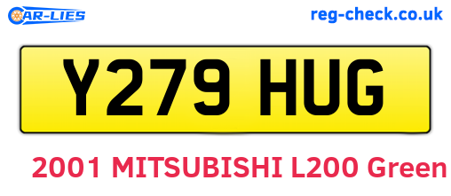 Y279HUG are the vehicle registration plates.