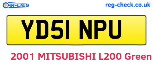 YD51NPU are the vehicle registration plates.