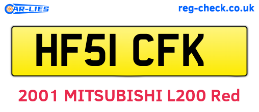 HF51CFK are the vehicle registration plates.