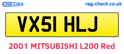 VX51HLJ are the vehicle registration plates.