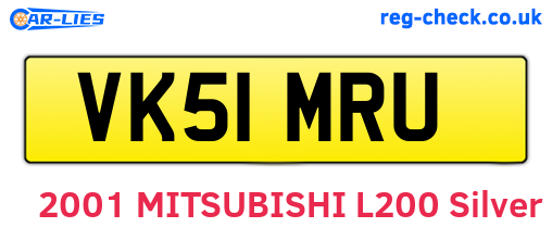 VK51MRU are the vehicle registration plates.