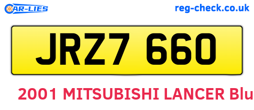JRZ7660 are the vehicle registration plates.