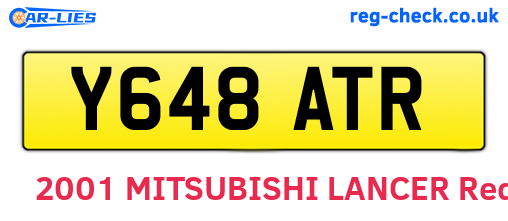Y648ATR are the vehicle registration plates.