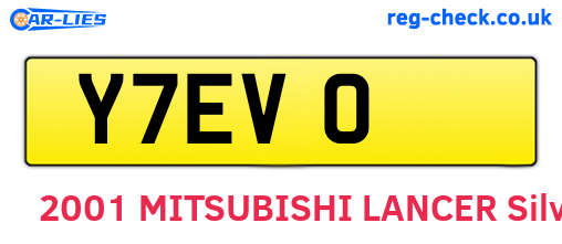 Y7EVO are the vehicle registration plates.