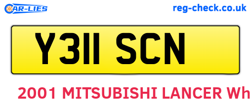 Y311SCN are the vehicle registration plates.