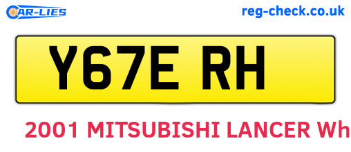 Y67ERH are the vehicle registration plates.