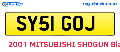 SY51GOJ are the vehicle registration plates.