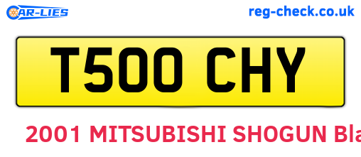 T500CHY are the vehicle registration plates.