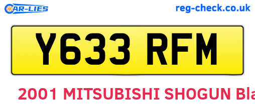 Y633RFM are the vehicle registration plates.