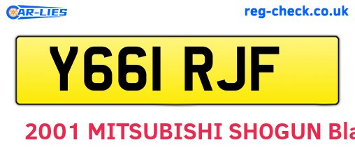 Y661RJF are the vehicle registration plates.