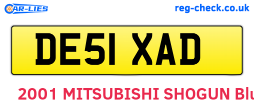 DE51XAD are the vehicle registration plates.