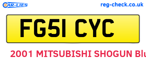 FG51CYC are the vehicle registration plates.