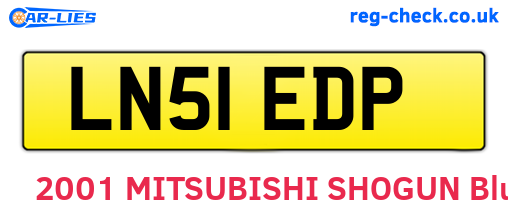 LN51EDP are the vehicle registration plates.