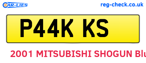P44KKS are the vehicle registration plates.