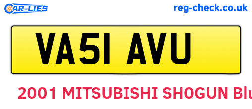 VA51AVU are the vehicle registration plates.