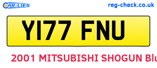 Y177FNU are the vehicle registration plates.