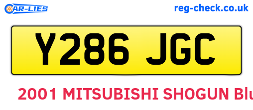 Y286JGC are the vehicle registration plates.