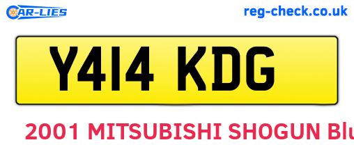 Y414KDG are the vehicle registration plates.