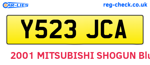 Y523JCA are the vehicle registration plates.