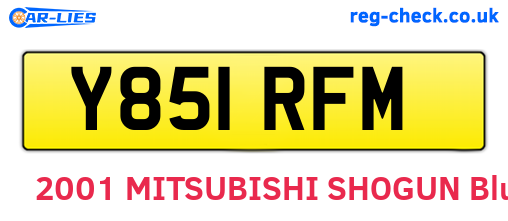 Y851RFM are the vehicle registration plates.