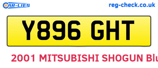 Y896GHT are the vehicle registration plates.