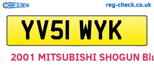 YV51WYK are the vehicle registration plates.