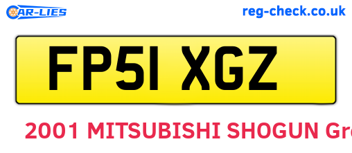 FP51XGZ are the vehicle registration plates.