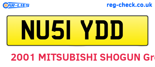 NU51YDD are the vehicle registration plates.