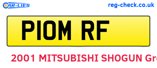 P10MRF are the vehicle registration plates.