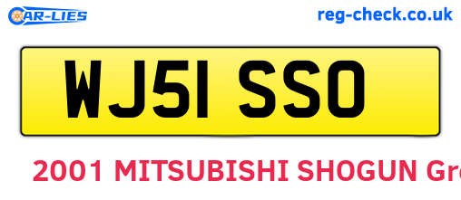 WJ51SSO are the vehicle registration plates.