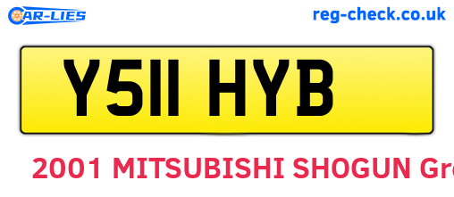 Y511HYB are the vehicle registration plates.