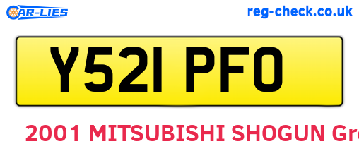 Y521PFO are the vehicle registration plates.