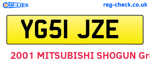 YG51JZE are the vehicle registration plates.