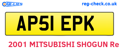 AP51EPK are the vehicle registration plates.