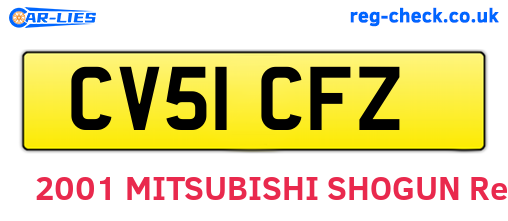 CV51CFZ are the vehicle registration plates.