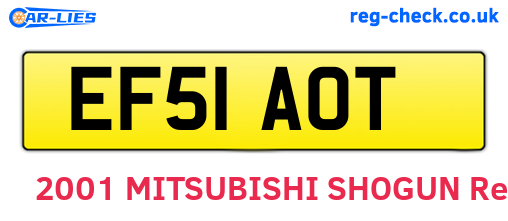 EF51AOT are the vehicle registration plates.