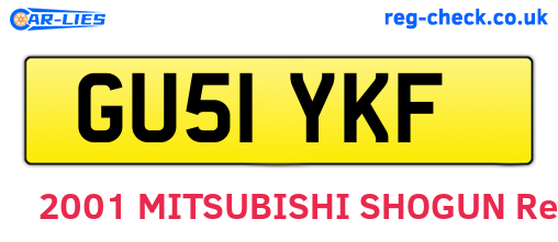 GU51YKF are the vehicle registration plates.